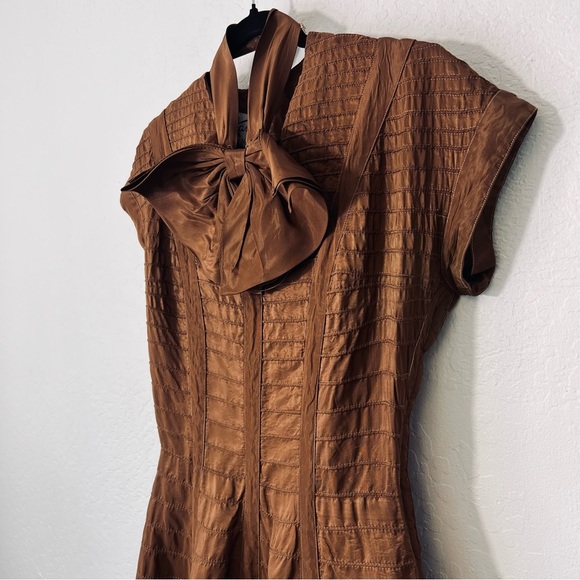 Kasper of Arnold Fox Vintage 1950s 1960s Bow Neck Cocktail Dress M/L - Picture 6 of 12